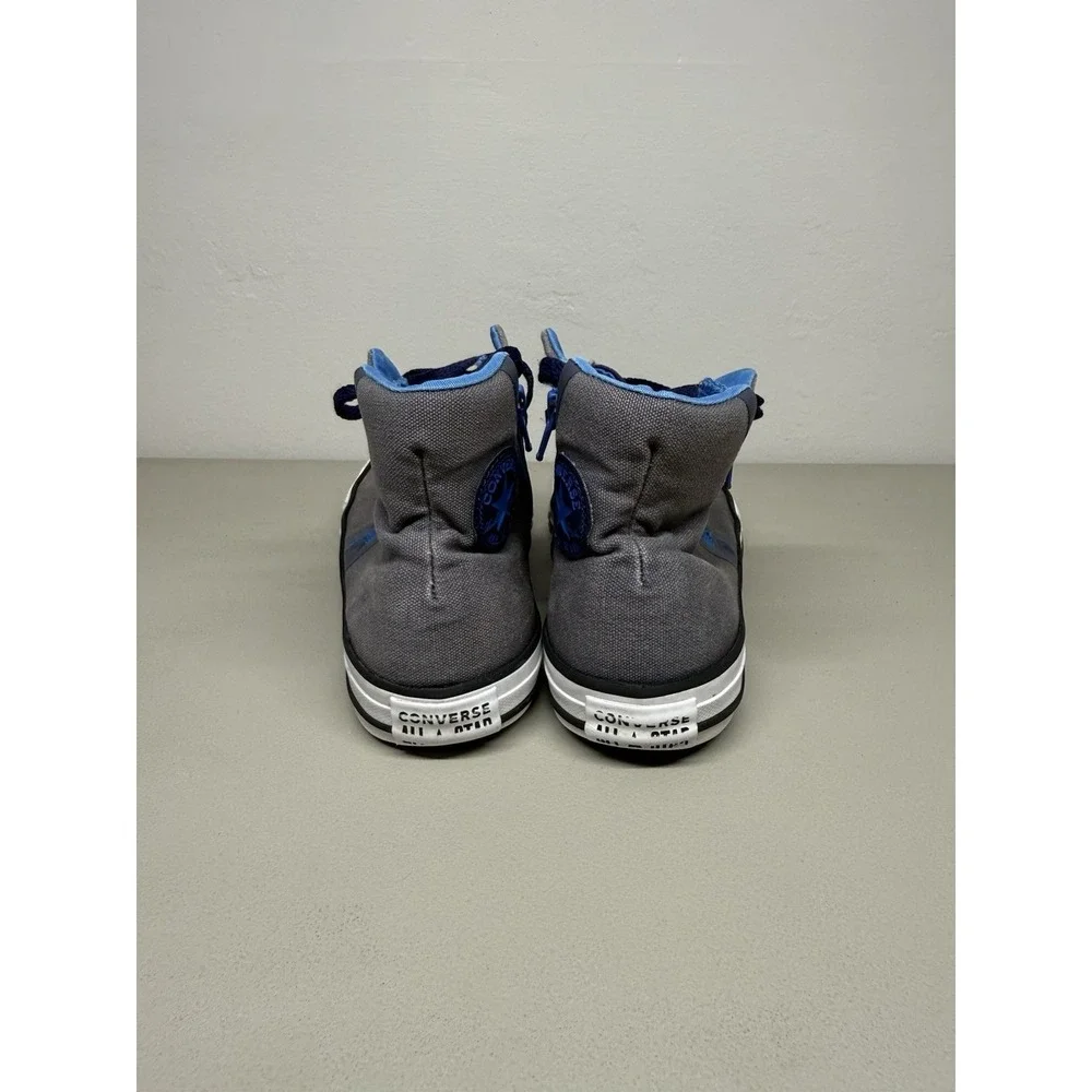 Converse Chuck Taylor Hi Top Double Zip Kids Sz 4 Grey Blue